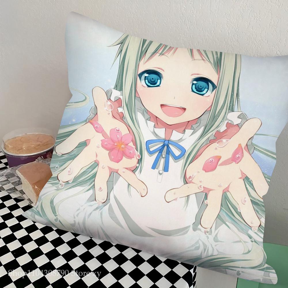 Honma Meiko Animation Hemlig Bas Kuddöverdrag Fyrkantig Kudde Sovrum Soffa Fritid Komfortkudde Bil Vardagsrum Heminredning