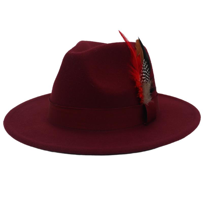 Wind Jazz Hat Square Ribbon Top Hat Gentleman Lady Woolen Hat Felt Hat Hat