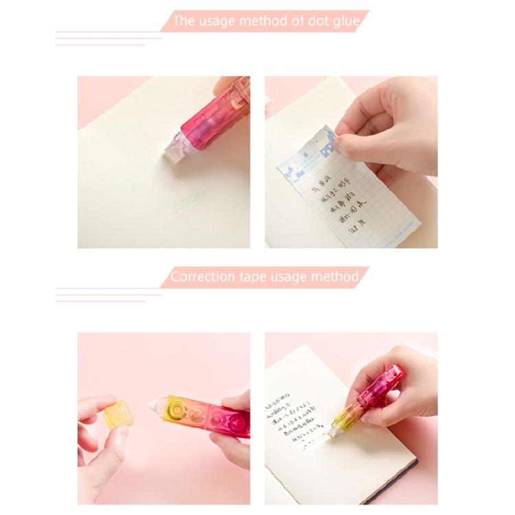 4 Pcs White Out Tape Gradient Correction Tape and Adhesive Tape Correction Rollers Double Head Correction Tape