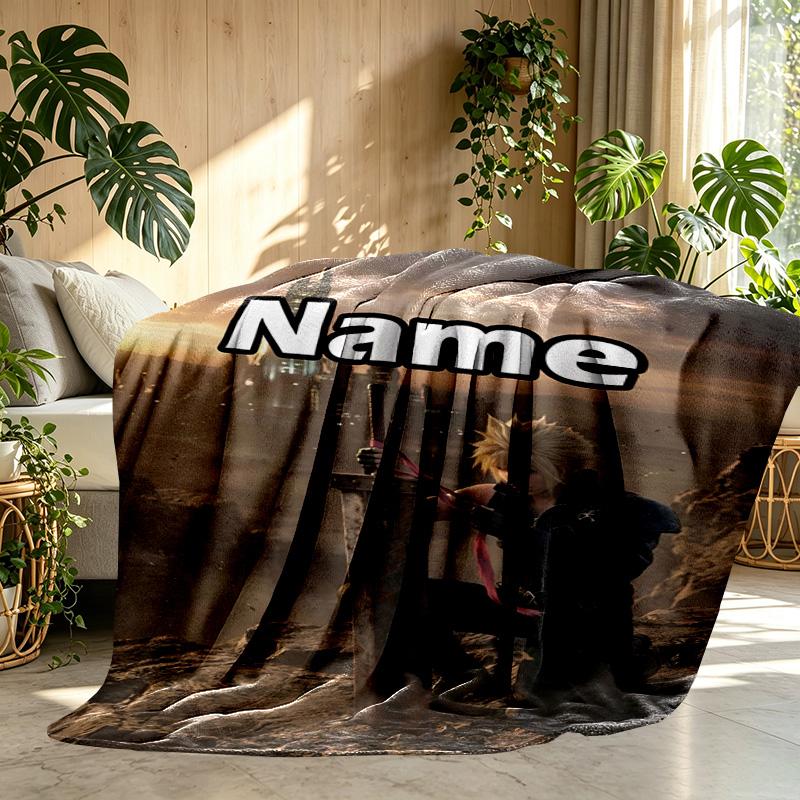 Custom Name Personalized Final Fantasy Print Blanket, Home Decor, Bedroom, Sofa, Camping, Couch, Gifts for Birthday ChristmasEnthusiasts