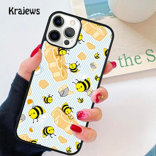 Bee Bumblebee Pattern soft Phone Case Cover For iPhone 17 Air 16 15 14 plus 11 12 13 pro max coque Shell Fundas