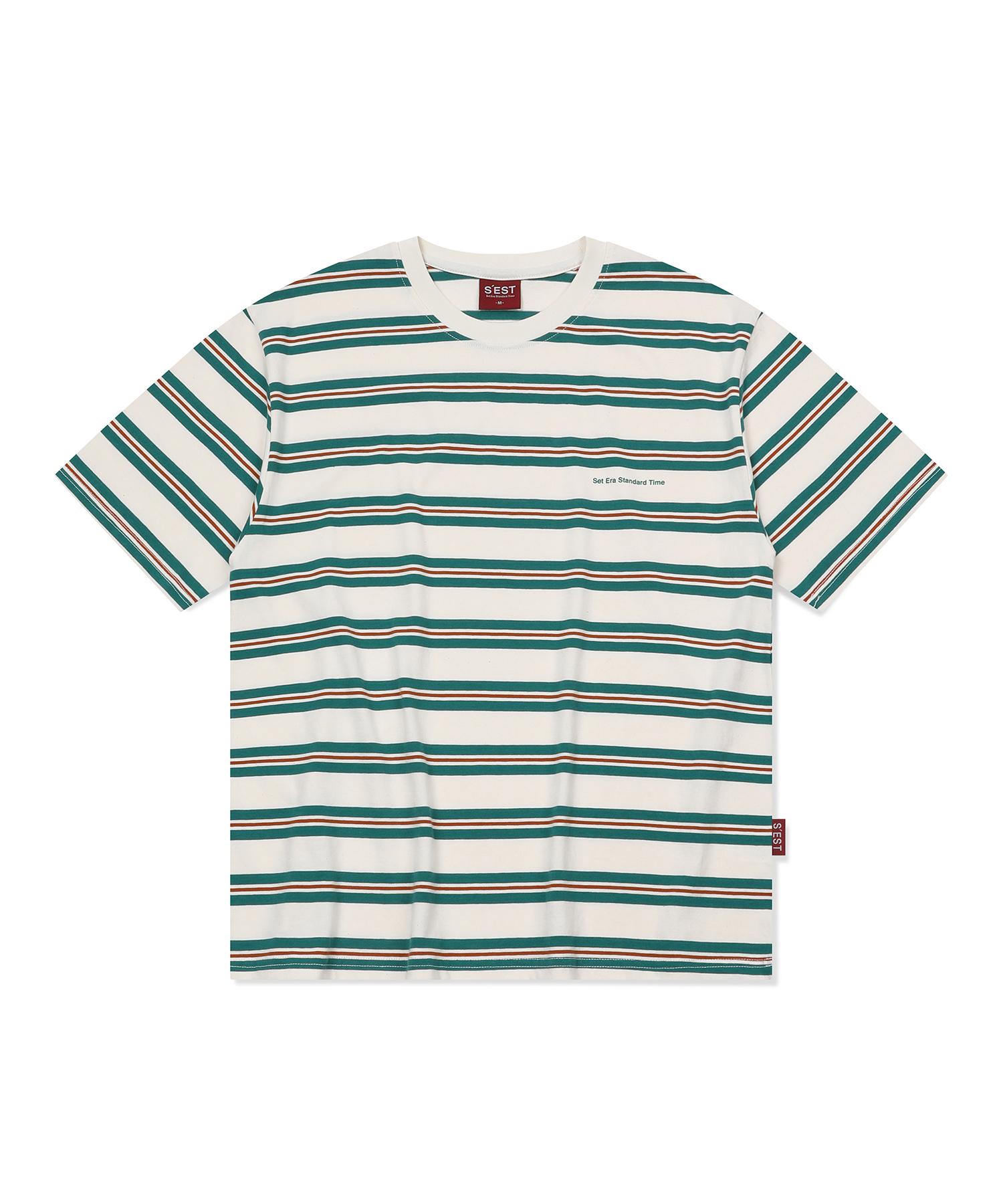 Siest Multi Stripe T-Shirts Green L