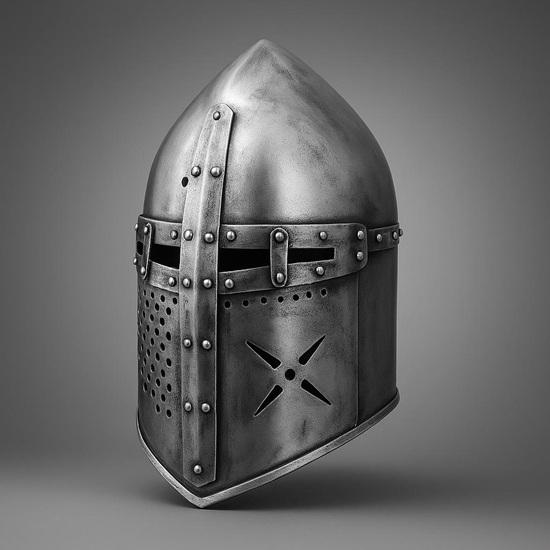 

Ручной работы Средневековый великий шлем XIV века Идеально подходит для ярмарки эпохи Возрождения, косплея, LARP, костюма на Хэллоуин Аутентичная реплика стальных доспехов