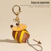 Cute Bee Personal Alarm Keychain Plush Stuffed Animal with Loud Safety Alertor Soft PP Cotton Pendant for Bag Keys