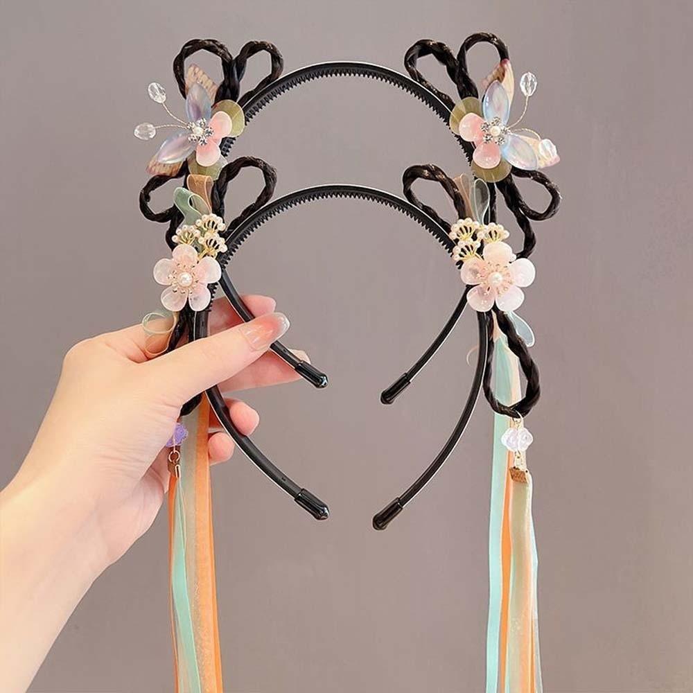 Chinese Style Butterfly Ribbon Headband Hair Bands for Children  Hair Accessories