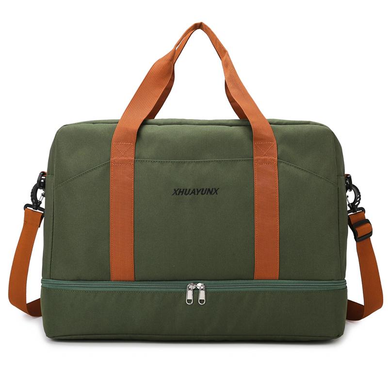 

Оксфордская сумка через плечо, женская дорожная сумка с отделением, сумки для обуви, сумка через плечо, мужская сумка большой вместимости, сумка для хранения, с разделением для сухого и влажного воздуха зелёный