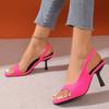 Fashion Fine Heeled Shoes Sandals Ladies Slip on Square Toe Navy Blue Pumps Lace-Up Roman Style Stiletto African Latest High Heel Pumps