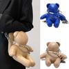 Practical PU Leather Handbag with Chain Cute Bear Shape Mobile Phone Purse Wallet Small Crossbody Shoulder Bag for Women