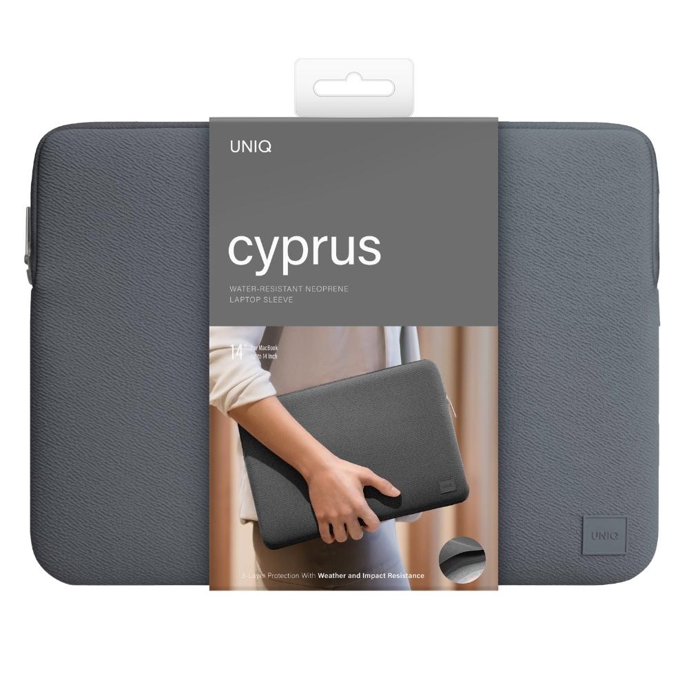 Uniq Totba Cyprus Laptop Sleeve 14 Onyx Water-Resistant Neoprene