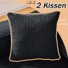Fully Compressed L-shaped Corduroy Sofa, 2-person Seating Group + Chaise Longue Corner, Soft High-density Foam Padding, for Living Room, Black