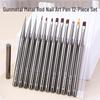 Metal Rod Nail Art Brush Set: Gel Polish, Painting, Flower & Liner Brushes