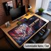 Large Mouse Pad Poland Football Print Custom Name Text Desk Mat for Office Gaming
