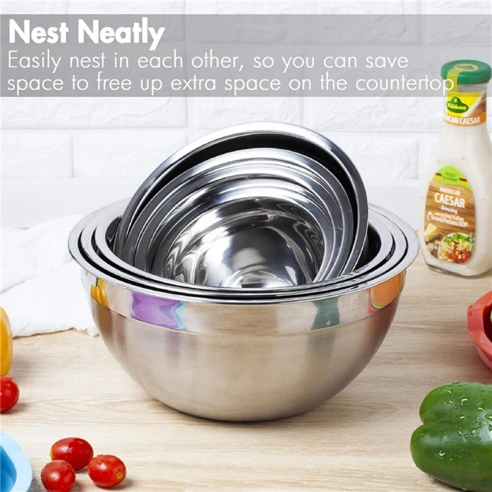 1Pcs Mixing Bowls with Lids and Non Slip Bases Stainless Steel Mixing Bowls Set for Baking Nesting Storage Bowls