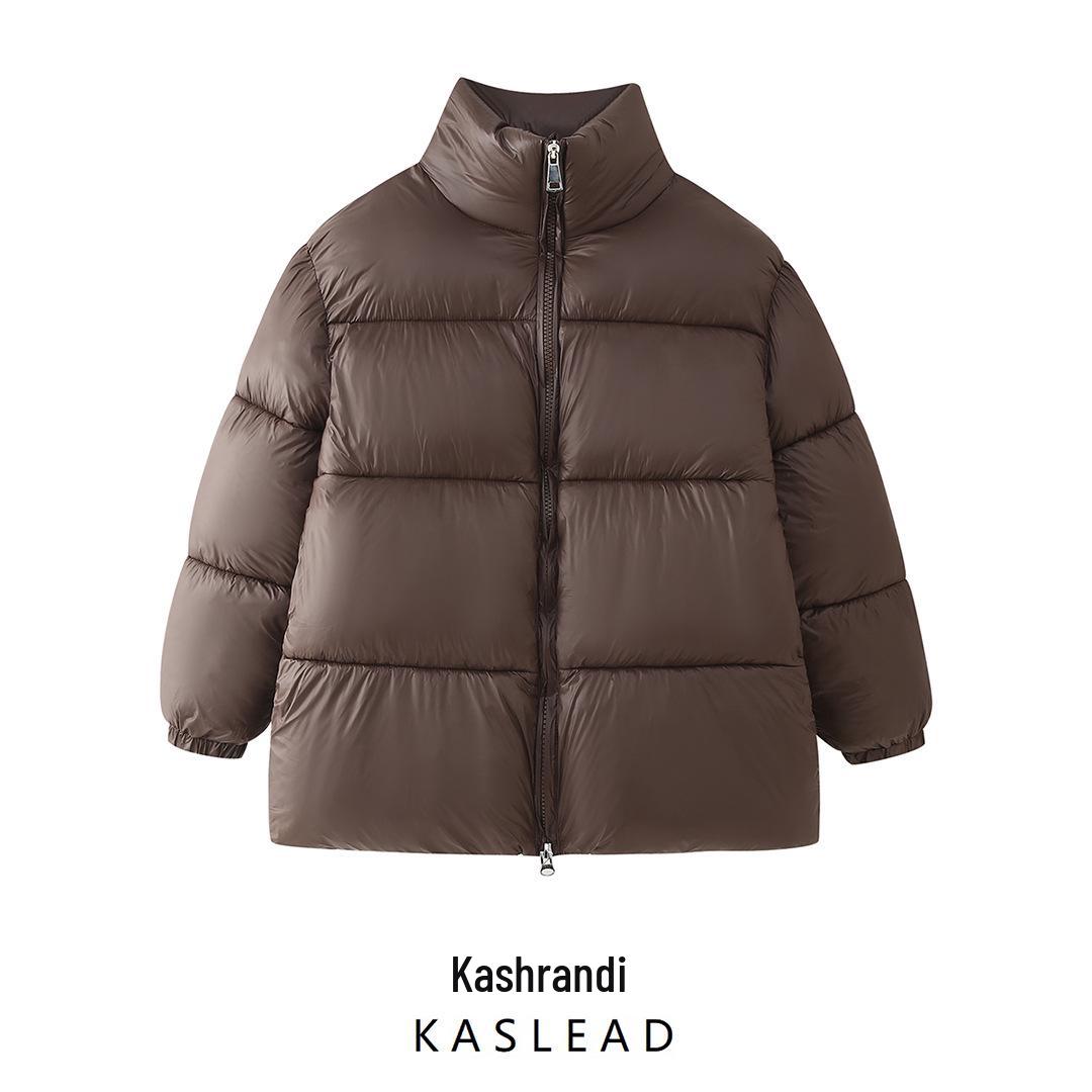 

2025 Spring Women s European-American Style Loose Stand Collar Cotton Jacket Medium коричневий