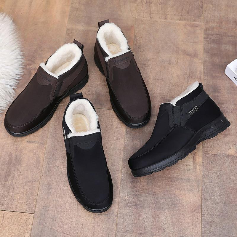 Old Beijing Cloth Shoes Men's Winter Cotton Shoes Plus Velvet Thickened Non-slip Shoes To Keep Warm Plus Size Cotton Boots