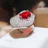 Luxuriöser Damen-Zirkon-Ring, modischer Party-Schmuck, roter Liebes-Zirkon-Ring, hochwertiger Party-Schmuck, Verlobungsring, Jubiläumsgeschenk, Schmuck, Party-Ring
