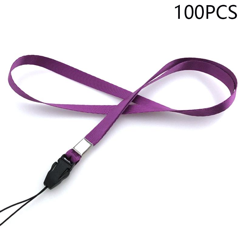 100Pcs Neck Straps 39cm+7.5cm Universal Nylon Cell Phone Lanyards Phone Charm C