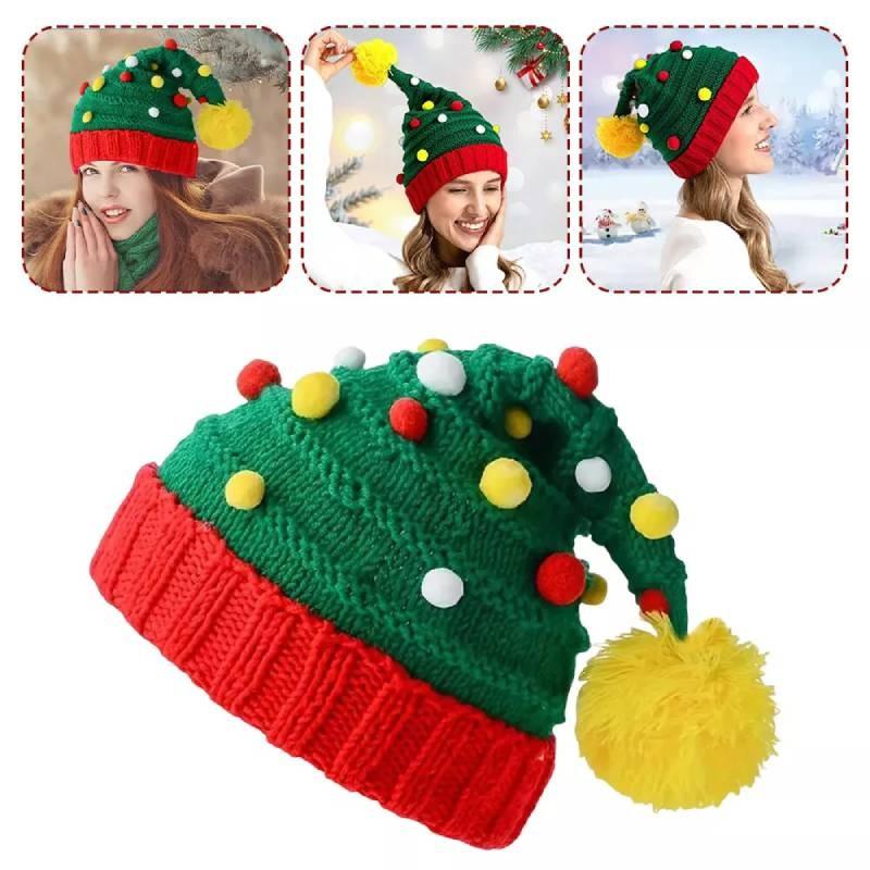 Winter Tree Christmas Beanie Knitteds Fashion Fabric Extra Warm Hatsupplies