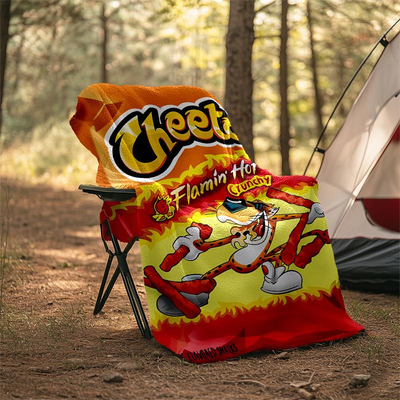 Cheetos Theme Printed Blanket - Perfect for Couch, Bed, Travel & Outdoor Use | Machine Washable, Cozy & Durable.