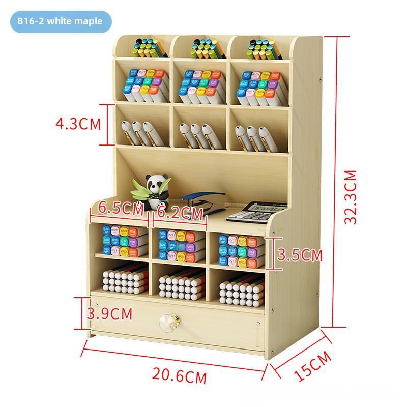 Nordischer Kreativer Holz-Stifthalter: Desktop-Organizer mit großer Kapazität und mehreren Fächern