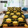 Hamburger Duvet Cover Set Meat Cheese Comforter Cover Fast Food Theme Bedding Set Cartoon Hamburg Pattern Quilt Cover For Kids