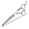 6.0 Inch 440C Double-Sided Tooth Scissors, Hair Scissors, Flat Scissors, Bangs Scissors, Tooth Scissors, 15% Thinning.