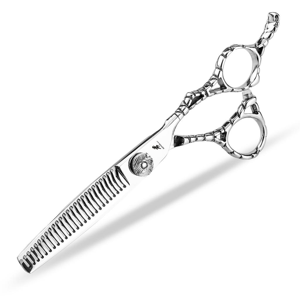 6.0 Inch 440C Double-Sided Tooth Scissors, Hair Scissors, Flat Scissors, Bangs Scissors, Tooth Scissors, 15% Thinning.