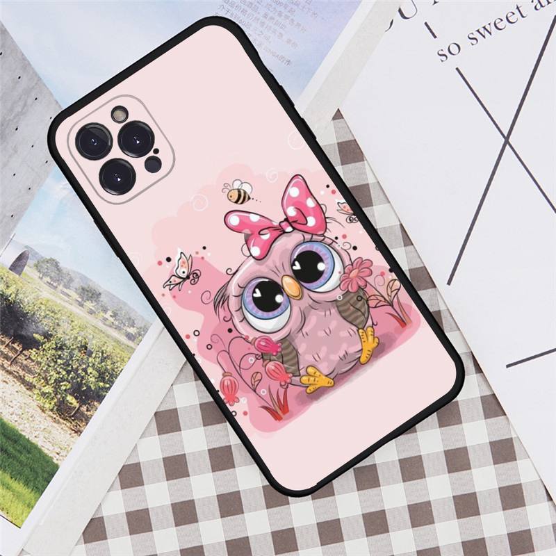 Animal Cute Cartoon Owl Phone Case For iPhone 6 7 8 Plus 11 12 13 14 Pro SE 2020 MAX Mini X XS XR Back Funda Cover