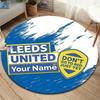 Leeds United Custom Name Round Area Rug,Carpet Rug for Living Room Bedroom Sofa Playroom Decor,Non-slip Floor Mat