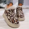 Mode Damen Dicke Schneestiefel Winter 2025 Neu Runde Spitze Wildleder Leopard Ärmel Rutschfest Verschleißfest Kurze Stiefel