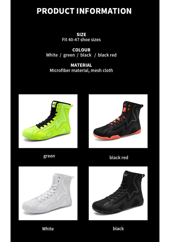 Men's One-Piece Professional Boxing & Wrestling Shoes