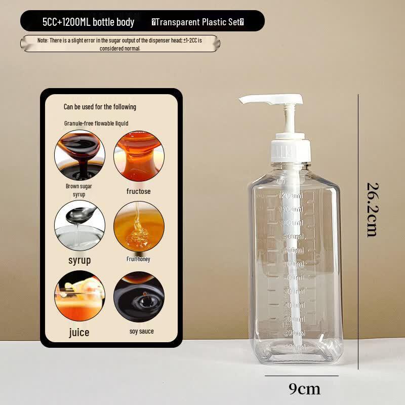 ZISIZ Quantitative Glass Syrup Dispenser Bottle