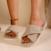 Household Indoor Velcro Cotton Slippers, Women's Warm Slippers, Plush Slippers
