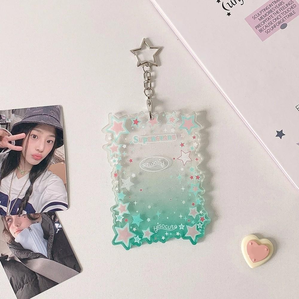 New 3 Inch Glitter Acrylic Photocard Holder Scratch-Resistant Transparent Star Photo Holder Idol Photo Sleeves