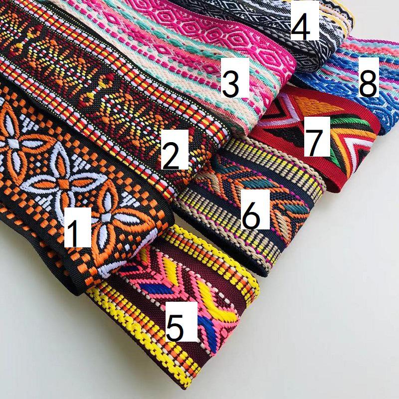 Cinta de encaje jacquard con diseño geométrico cuadriculado, de 3,7 a 5 cm de ancho, para ropa, zapatos y bolsos. (A-1532)