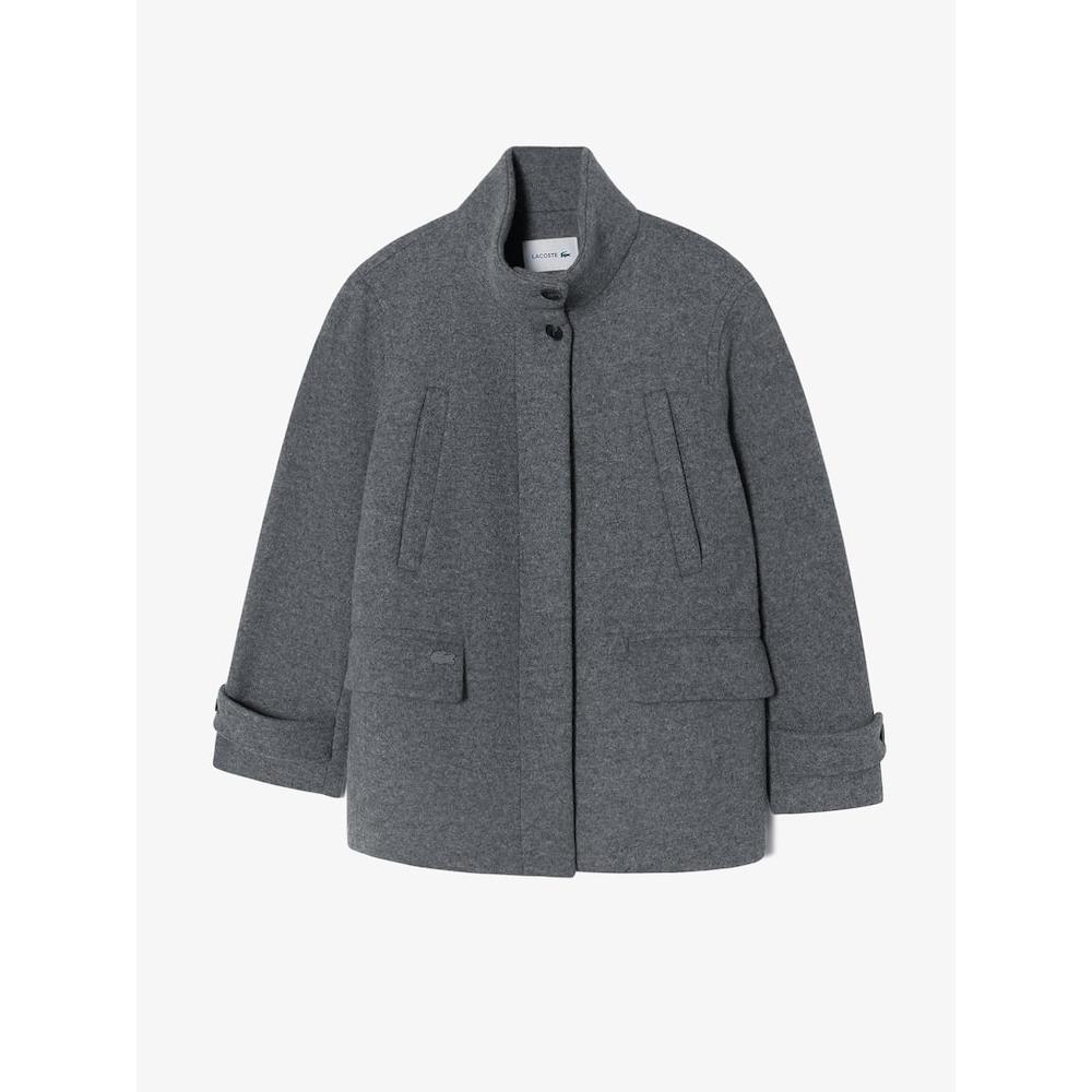 Lacoste Women Wool High Neck Coat Bf921e 54n 050 q2nBf921e 54n050
