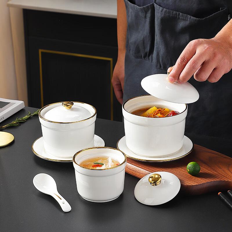 Jingzhou Ceramic Double-Boiler Stew Pots and Bowls