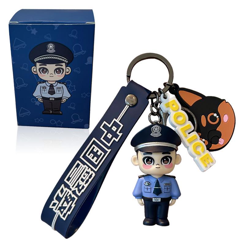 

Брелок с изображением полицейского из мультфильма - Безопасность, Дорожное движение, Пожарная служба, Памятный подарок