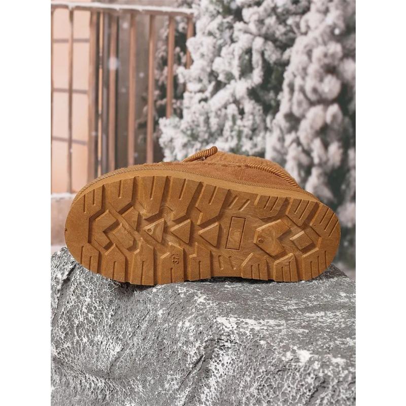 Autumn and Winter New Thick-soled Booties Faux Shearling Warm  Snow Boots Thickened Ankle Boots Over-the-knee Warm Women's Boots