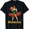 Barmaid Oktoberfest Bavarian German Bratwurst Vintage T-Shirt