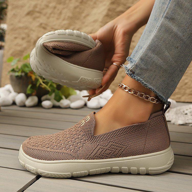 2025 Damen Atmungsaktive Leichte Slipper Freizeitschuhe - Weiche Sohle, Runde Zehenpartie, Frühling/Herbst Stil