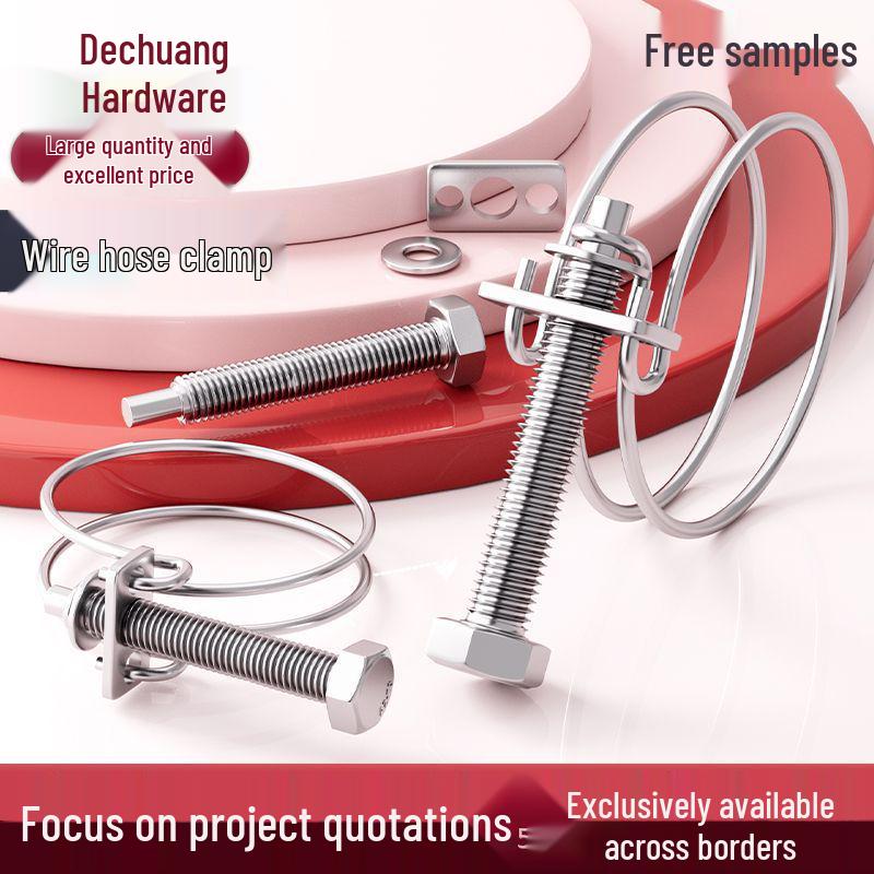 304 Stainless Steel Double Wire Hose Clamp for Oil & Water Pipes 13-16mm 2-layer