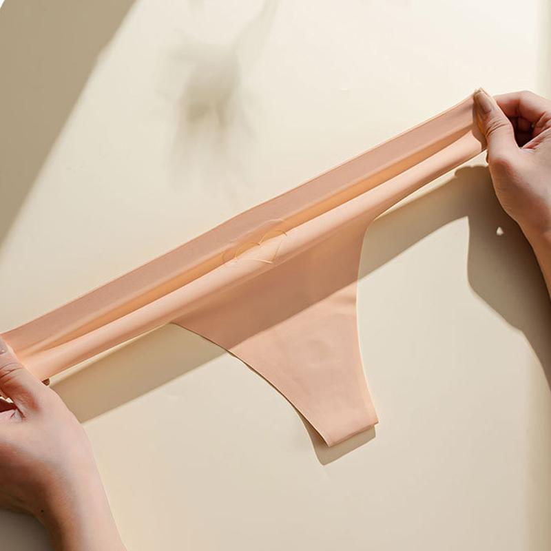 TERMEZY Kvinner Sexy Thong Issilke Sømløs G-streng Uthult Ferskenhjerte Undertøy Lav midje Sportsbriefer