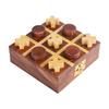 Shriji Crafts Holz Tic Tac Toe Spiel mit Linienstreifen,