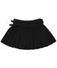 WEGO Figments Double Belt Striped Pleated Mini Korean Size Black Skirt, Style, Women's, M,