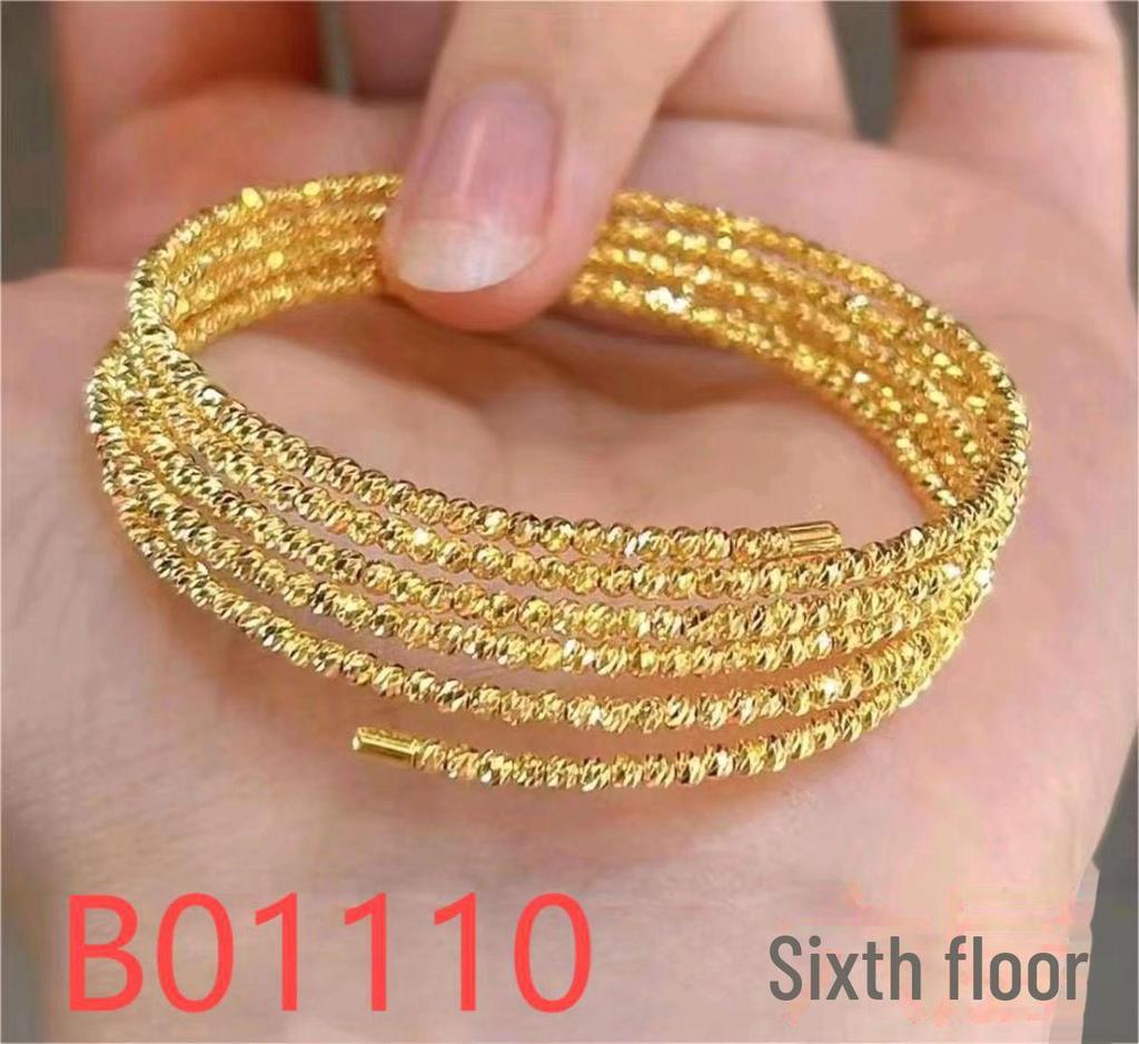 Stylish Multi-Circle Elastic Memory Bracelet In Electroplated Silver