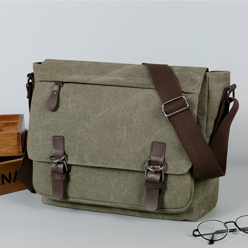 Retro Canvas Tasche, Herren Geschäftsreise Tasche, College Tasche, Schultertasche mit großer Kapazität, Lässige Umhängetasche, Herren Tasche