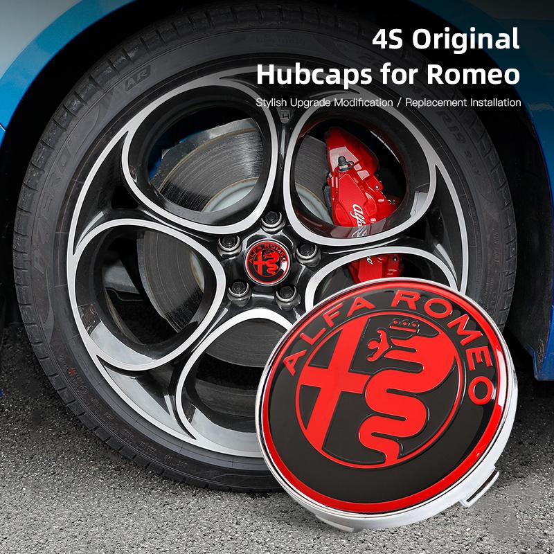 Autostickers Voor Alfa Romeo 4 stuks 60 mm Wielnaafdop Naafkap Badge Embleem Sticker Voor Alfa Romeo 4C 159 166 Spider Giulia 15