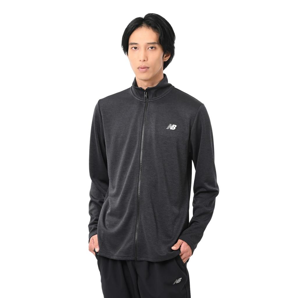 New Balance Men's Sport Full-Zip Knit Jacket (MJ51804) Black - Sports Training Coat Jacket, 100% Recycled Polyester Size L