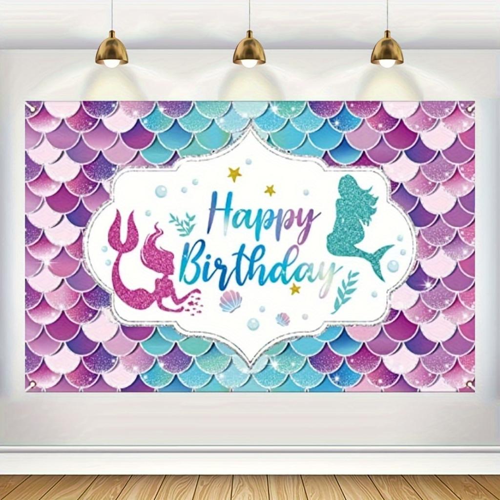 2D Plane 1 Piece of Mermaid-themed Birthday Banner Highly Suitable for Indoor/outdoor Use for Decoration